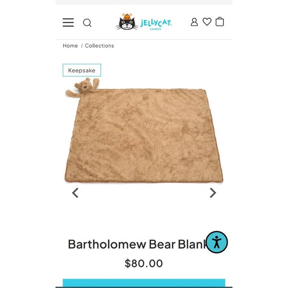 Jellycat Bartholomew Bear Baby Blankie - Plush Teddy Bear & Soft Blanket Combo - Picture 3 of 8